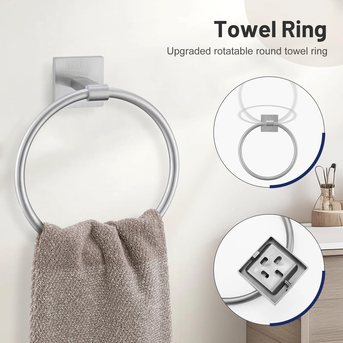 Lairuier double towel hooks keep towels organized and off surfaces.