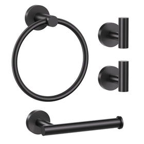 Lairuier bathroom hardware set in matte black for a cohesive modern look.