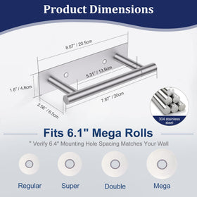 Lairuier bathroom kitchen washroom toilet paper holder fits standard or jumbo rolls.