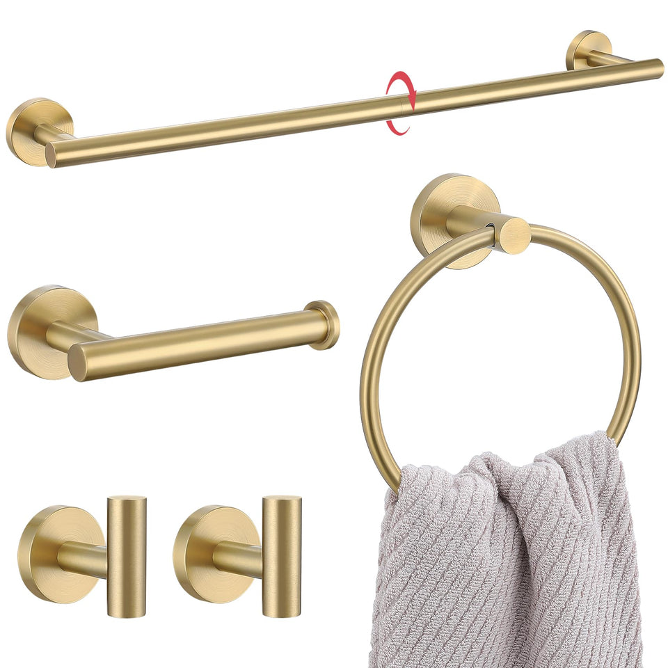 Lairuier brushed gold 23.6-inch towel bar for a sleek, organized bathroom