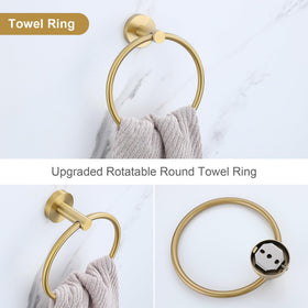 Lairuier brushed gold bathroom hooks for towels and robes