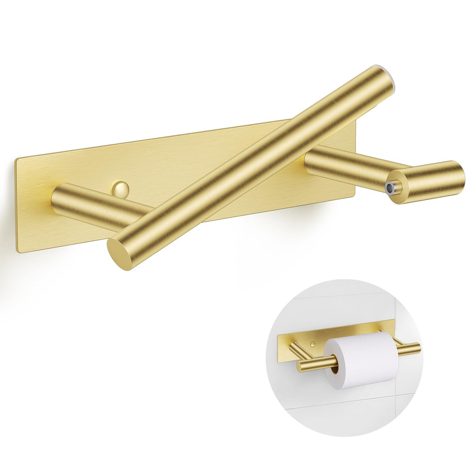 Lairuier brushed gold holder with adhesive back for damage-free mounting and easy access