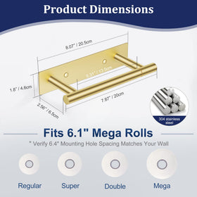 Lairuier brushed gold tool-free installation with included templates and pads