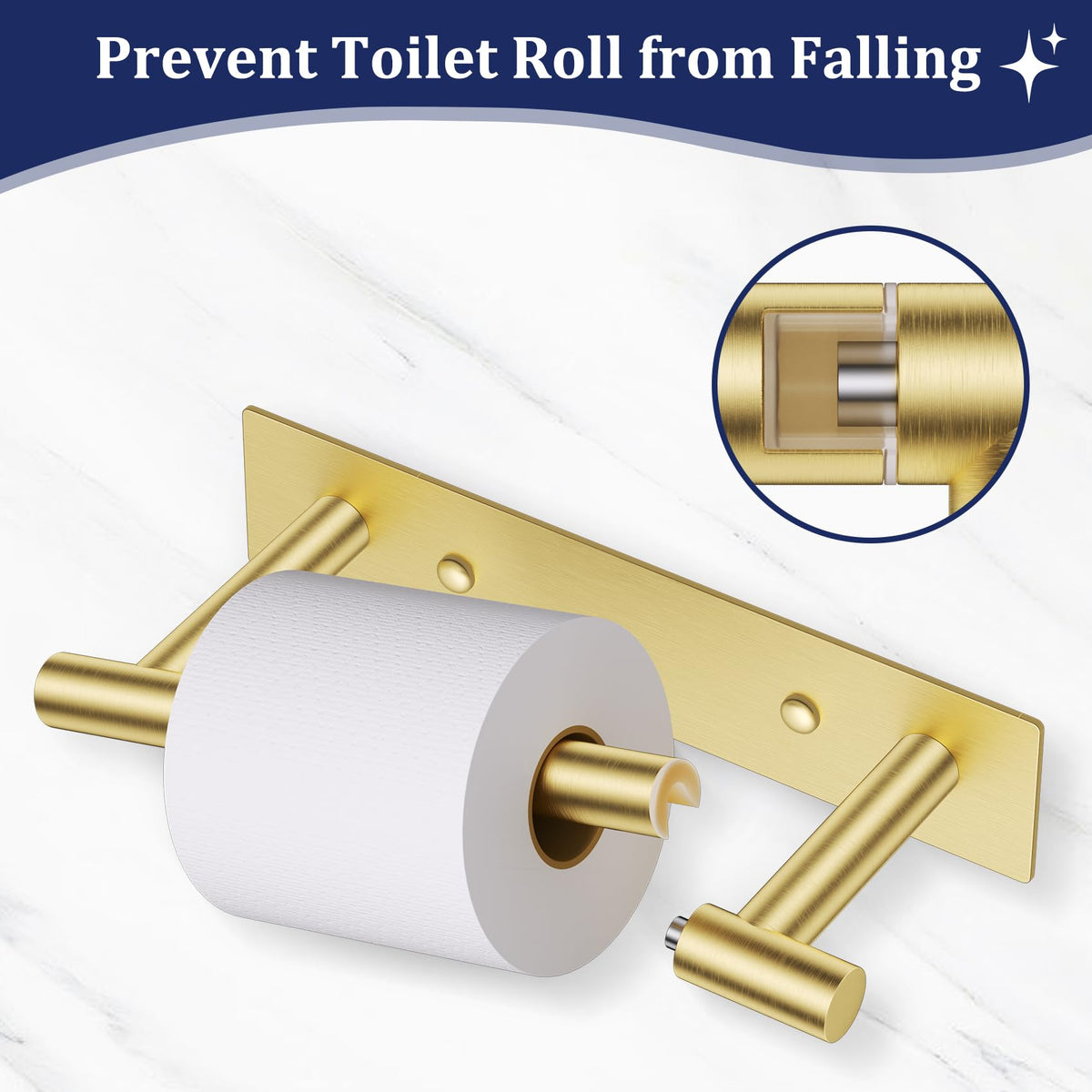 Lairuier brushed gold holder with screw mount for permanent stability in the bathroom