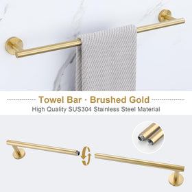 Lairuier brushed gold toilet paper holder keeps essentials within reach