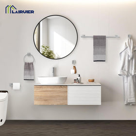 Lairuier wall-mounted set frees counter space and creates clean lines.