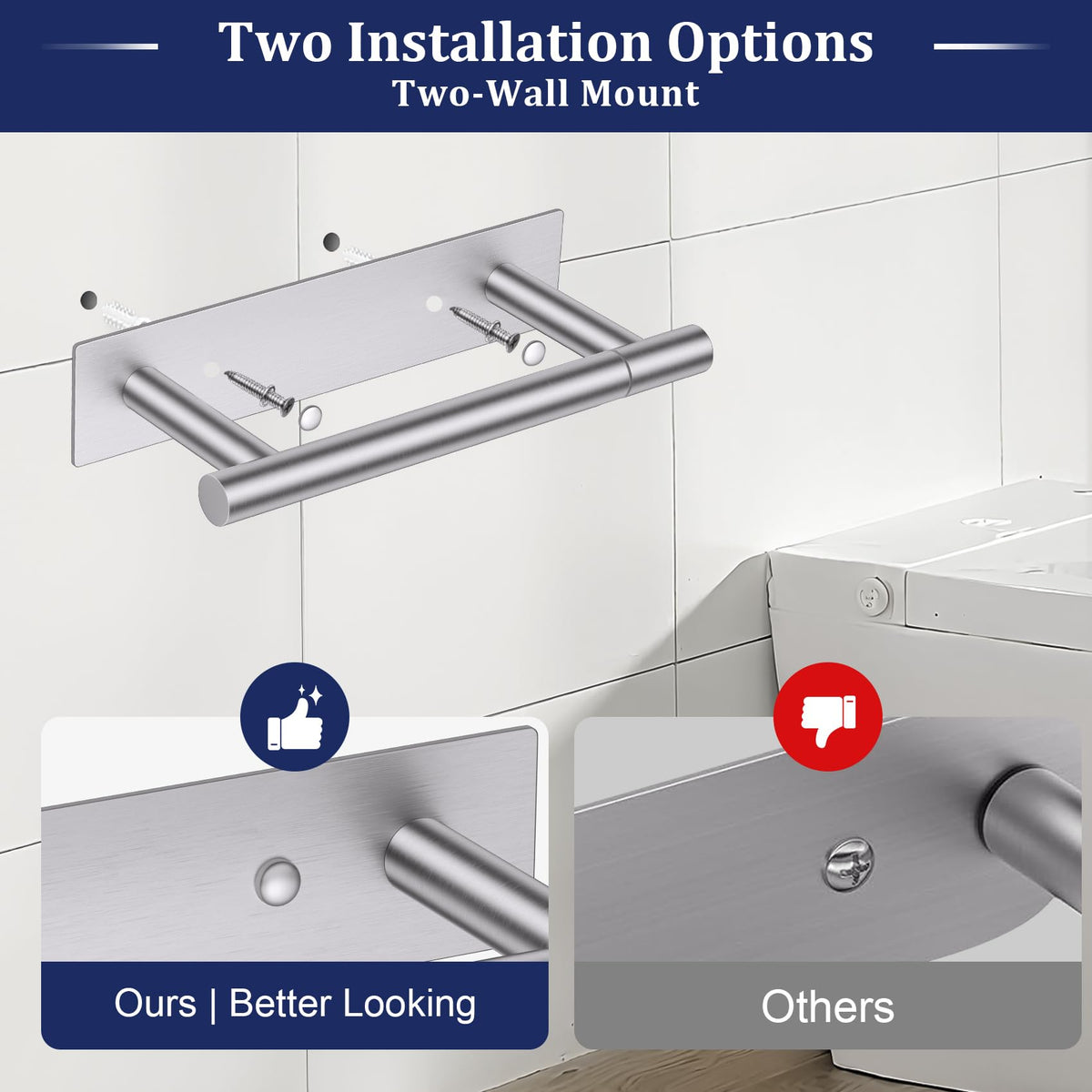 Lairuier double post pivoting design keeps rolls accessible yet tucked away.