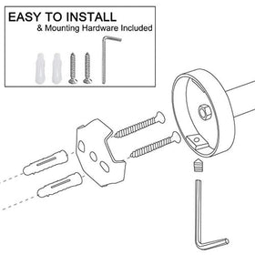 Easy installation kit included for mounting on walls, doors, or tile.