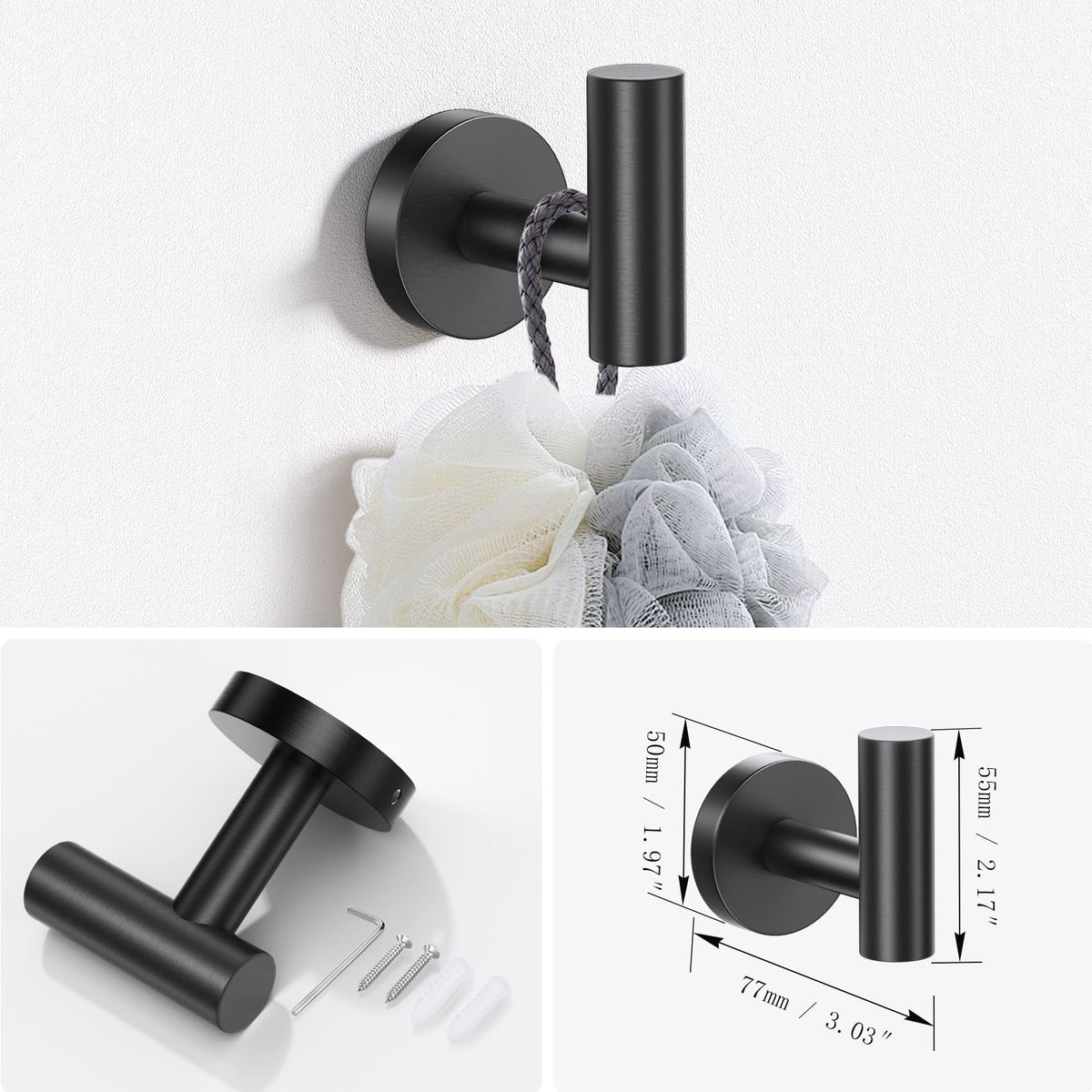 Lairuier robe hooks organize towels and robes with durable stainless steel.
