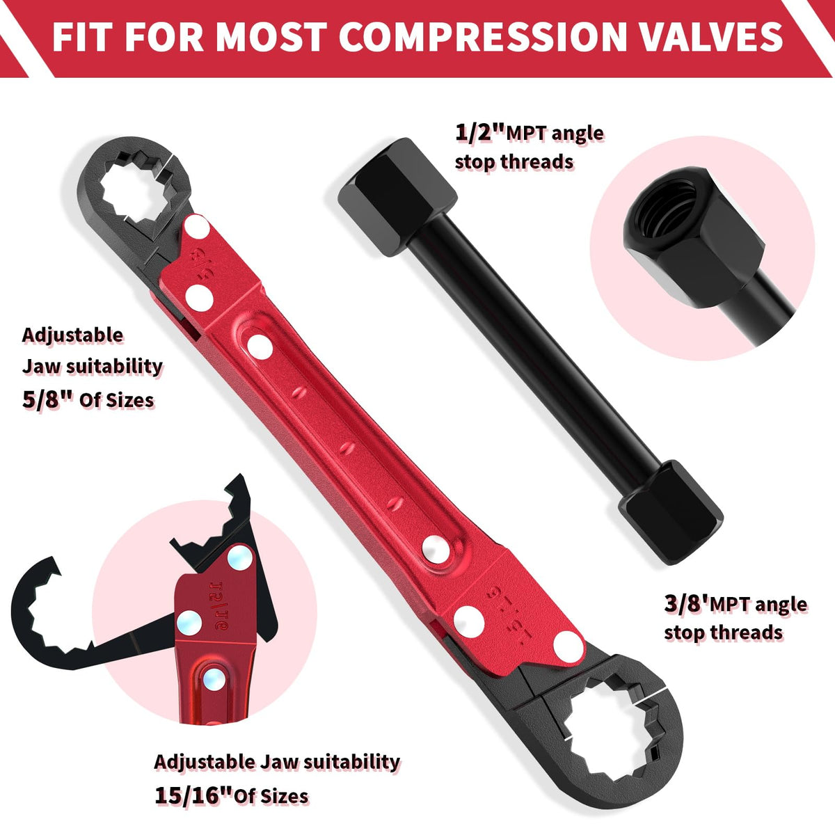 LAISGOO four-way sillcock key enabling multiple valve access tasks.