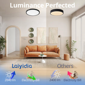 Laiyidia edge-lit 2640lm dimmable LED light providing even brightness.