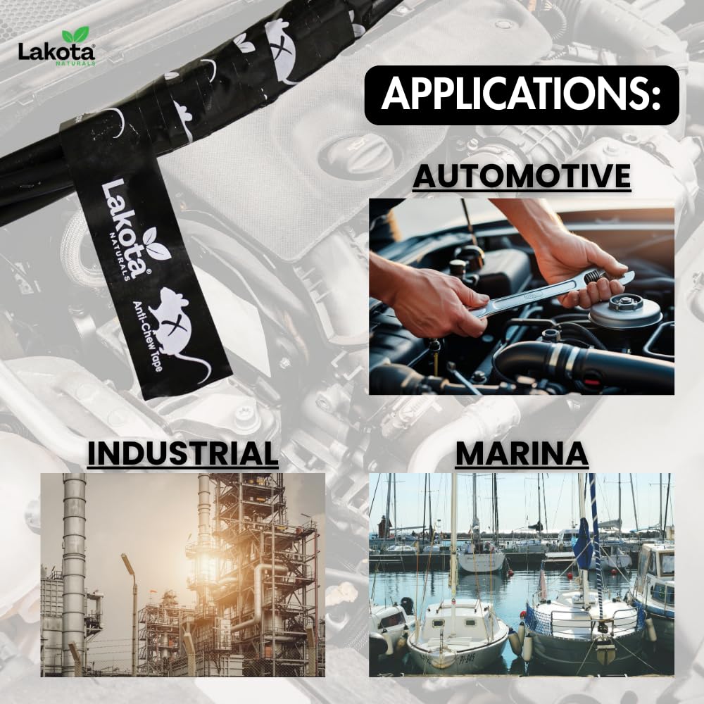 Lakota Naturals Rodent Tape industrial wiring wrap provides long-lasting endurance in tough environments