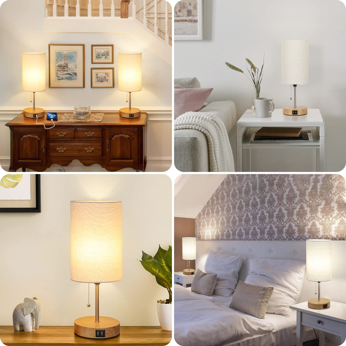 Lakumu dorm or hotel ready table lamp set for easy placement