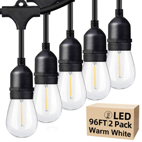 Lakumu outdoor string lights with two 48ft strands for expansive patio ambiance.
