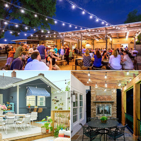 Warm 5000K Lakumu glow creating inviting outdoor ambience