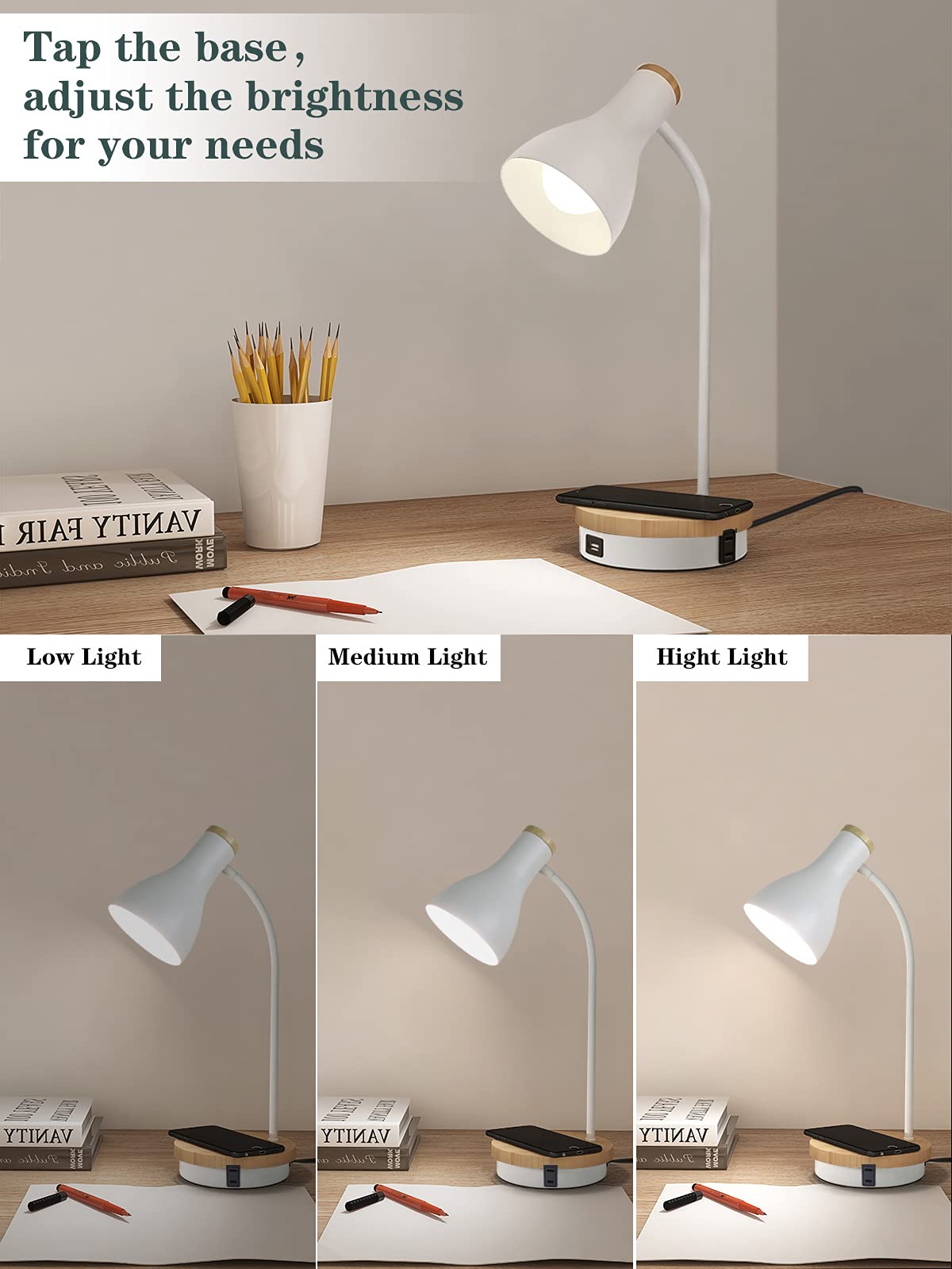 LALISU 180-degree gooseneck adjusts to any angle