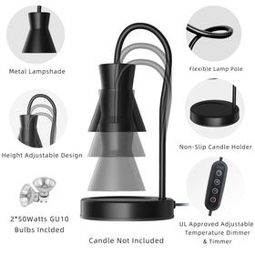 LALISU candle warmer lamp emits cozy 2800K glow