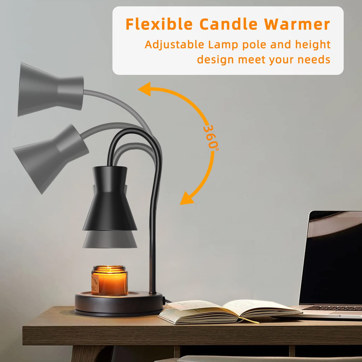 LALISU candle warmer lamp flexible pole for versatile candle placement