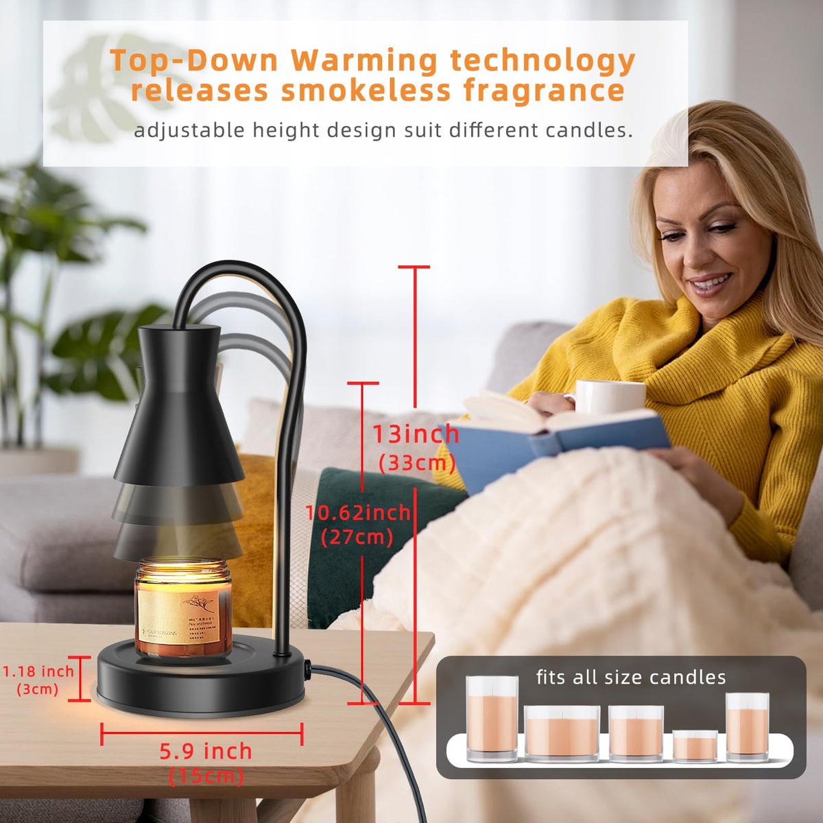 LALISU candle warmer lamp with timer for automatic shutoff