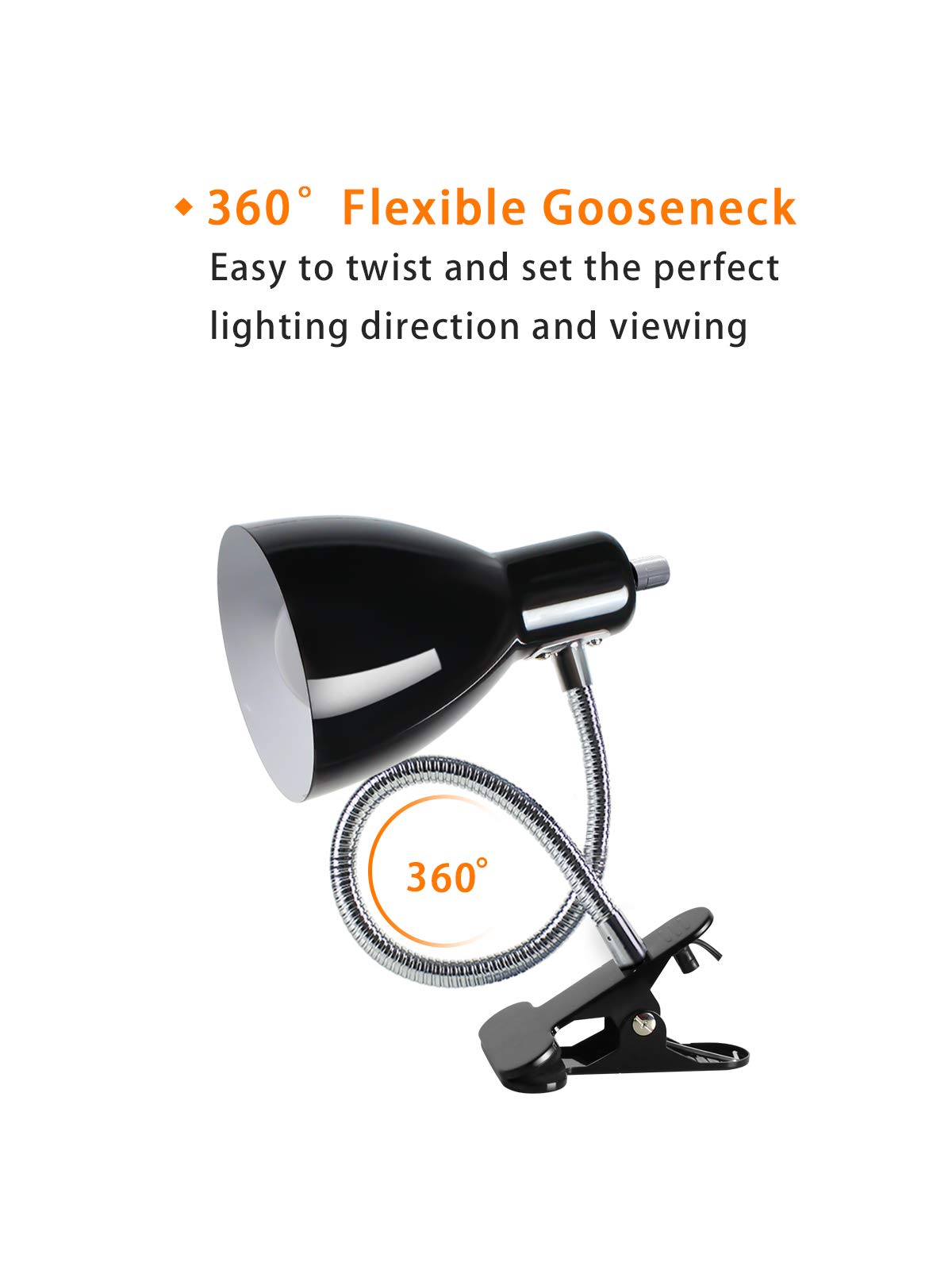 LALISU clip-on desk lamp clamps securely to desks and boards