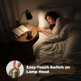 LALISU durable clamp holds the lamp steady on a desk.