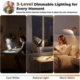 LALISU desk lamp gooseneck in action for precise illumination adjustments.