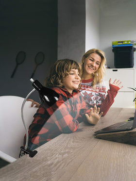 LALISU eye-caring clip lamp provides adjustable angles for comfortable study sessions