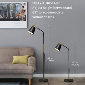 LALISU floor lamp 180-degree swivel allows uplight or downlight.