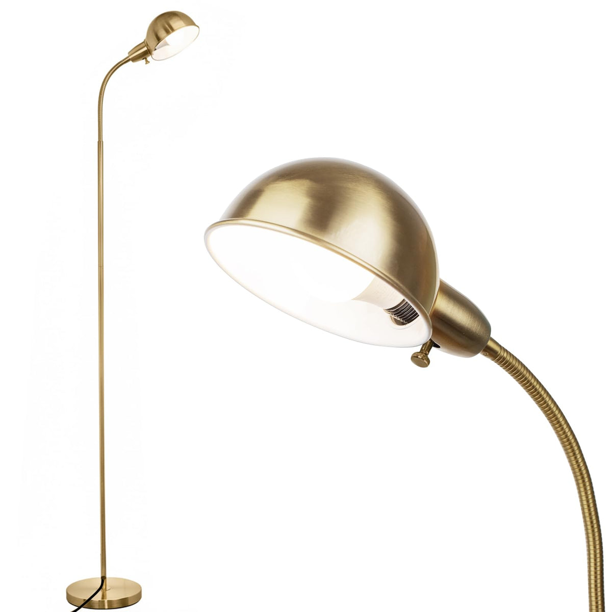LALISU dimmable floor lamp with gooseneck for precise living room lighting