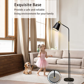 LALISU floor lamp heavy base provides safety and stability.