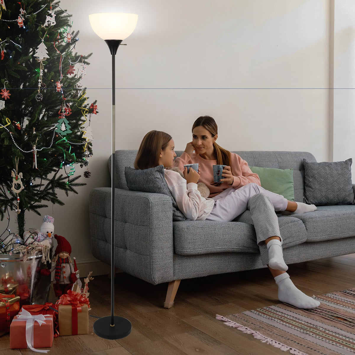 LALISU floor lamp includes E26 bulb for immediate warm lighting