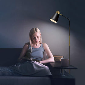 LALISU floor lamp space-saving design fits narrow corners.