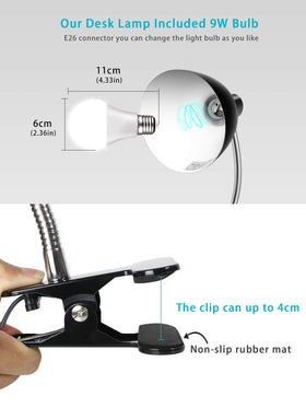LALISU LED desk lamp includes 9W bulb for energy-efficient illumination