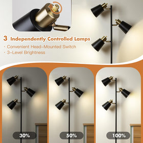 LALISU Tree Floor Lamp with 360-degree adjustable heads for flexible placement.