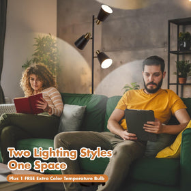 LALISU Tree Floor Lamp independent head switches for easy control from behind the shade.