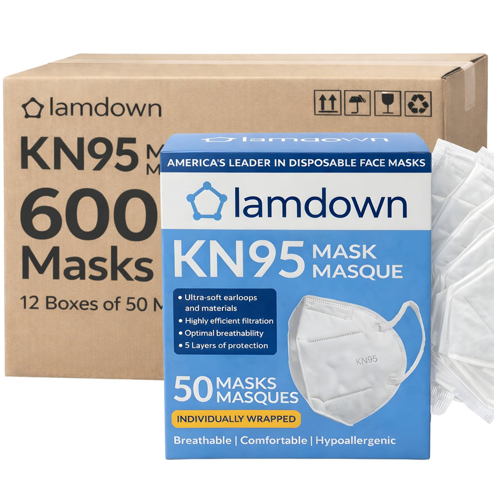 Lamdown KN95 face mask pack 600 visible for bulk purchase and daily use