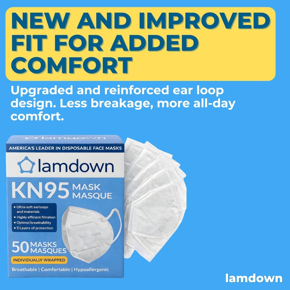 Lamdown KN95 mask individually wrapped for hygienic, on the go use