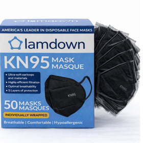 Lamdown KN95 masks 50-pack box for bulk protection and convenience