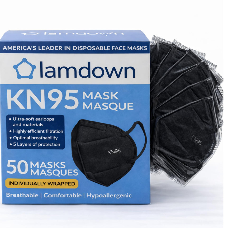 Lamdown KN95 masks 50-pack box for bulk protection and convenience