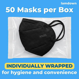 Lamdown KN95 black face mask with high filtration and a sleek look