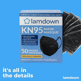 Lamdown KN95 masks with soft ear loops for comfortable wear