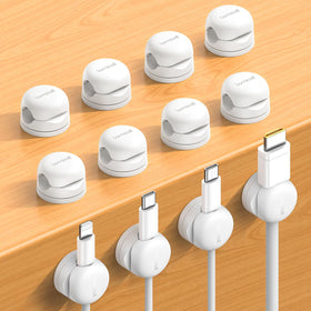 Lamicall rotatable cord organizer clip keeps desk cables neatly aligned