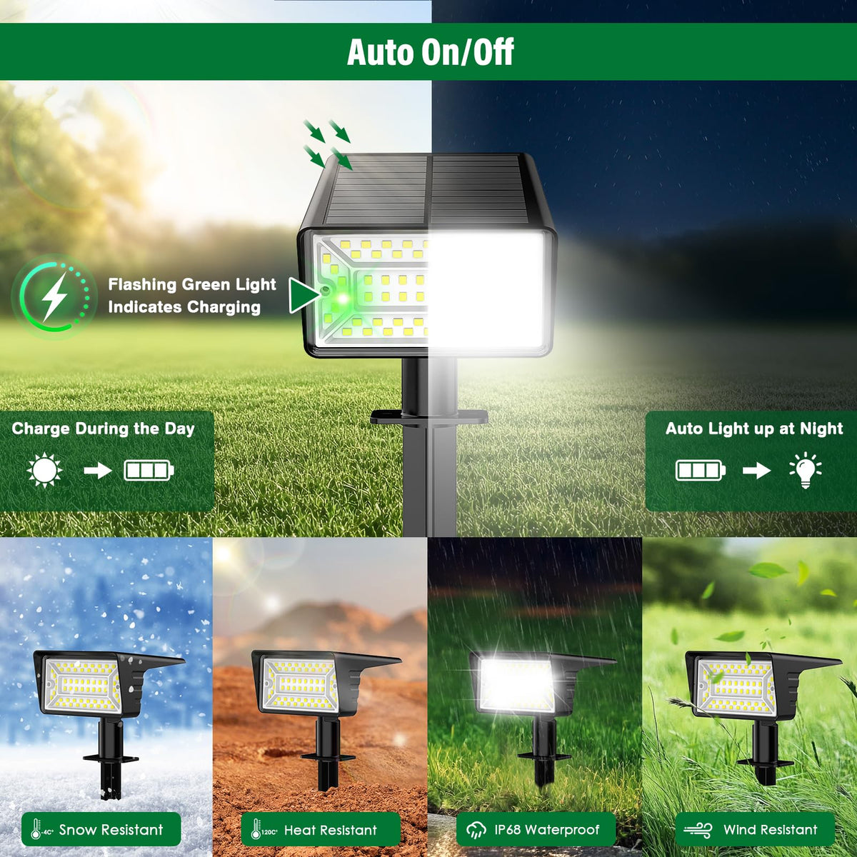 LAMKEEP solar lights feature a dusk-to-dawn sensor for easy auto operation.