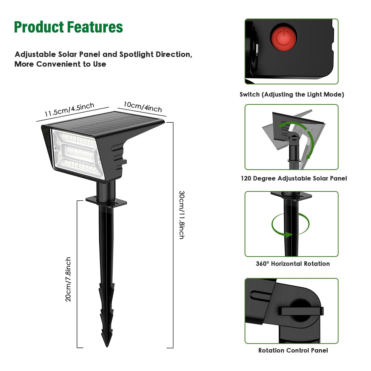 LAMKEEP Solar Spot Light packaging for four-pack outdoor use
