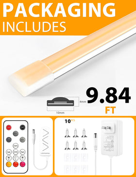 Lamomo COB LED Strip Pro warm white glow for cabinet underlighting.