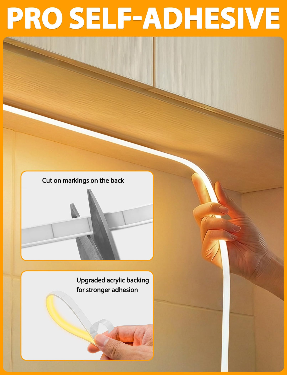 Lamomo COB LED strip pro silicone jacket enables durable bending.