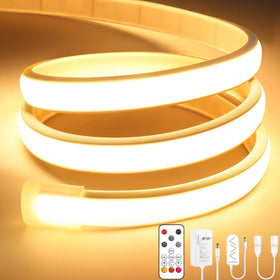 Lamomo COB LED strip pro warm white 16.4 ft with diffuser for uniform cabinet lighting.