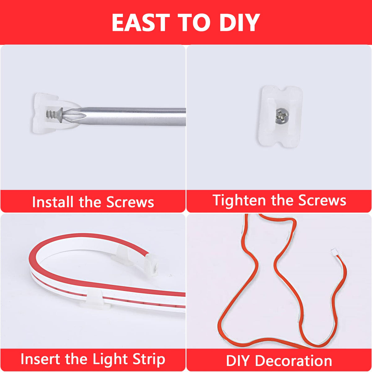 Lamomo kitchen cabinet lighting red neon strip for task-friendly glow.