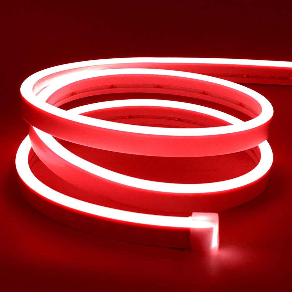 Lamomo LED neon strip 16.4 ft in red for vibrant room lighting and signs.