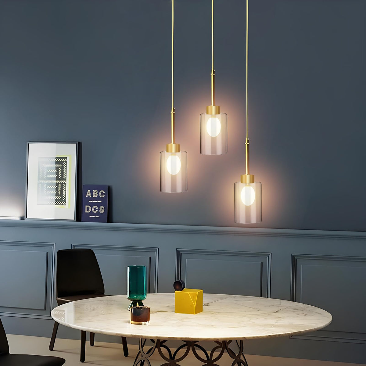 Lamp Yu clear glass shade 3.9-inch diameter showcases bulb detail for chandeliers.